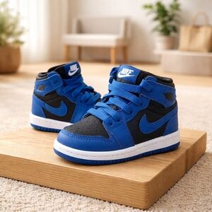 Nike Kids Royal Blue and Black High-Top Sneakers